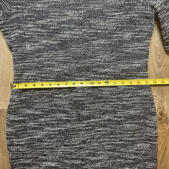 Banana Republic Knit Sheath Dress Sz 12 Marled Black White Tweed Short Sleeve - Picture 11 of 12